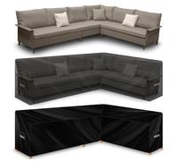 Futura V Shaped Garden Furniture Covers Waterproof 255x255x80cm, 420D Oxford Fabric Outdoor Table, Rattan & Patio garden furniture covers, PVC Lined, Air Vents and UV Safe