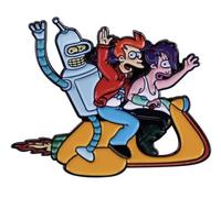 Futurama Fry Bender Leela Animated Comedy TV Show 1.4" Enamel Pin Badge, 1.4 Inches, Enamel, enamel