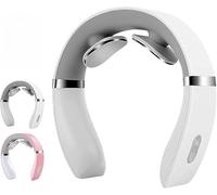 Futurax Pulsex Neck Massager High Blood Pressure, Cervical Massager EMS Pulse Massage with Heat for Shoulder Neck Pain Relief, Holiday Gifts (White)