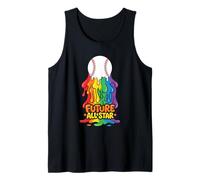 Future All-Star Baseball Rainbow Drip Youth Player Tank Top