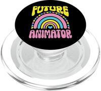 Future Animator Bright Retro Rainbow Occupation PopSockets PopGrip for MagSafe