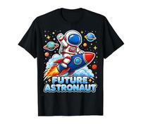 Future Astronaut On The Moon Astronomy Outer Space Kids Boys Value Graphic T-Shirt, Men, Black, M