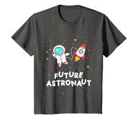 Future Astronaut Rocket Planets Space Science Boys Girls T-Shirt, Youth, Asphalt Grey, 4T