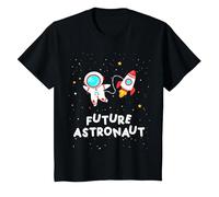 Future Astronaut Rocket Planets Space Science Boys Girls T-Shirt, Youth, Black, Large