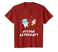 Future Astronaut Rocket Planets Space Science Boys Girls T-Shirt, Youth, Cranberry Red, Small