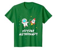 Future Astronaut Rocket Planets Space Science Boys Girls T-Shirt, Youth, Kelly Green, X-Small