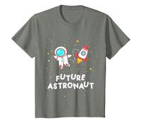 Future Astronaut Rocket Planets Space Science Boys Girls T-Shirt, Youth, Olive Heather, Medium