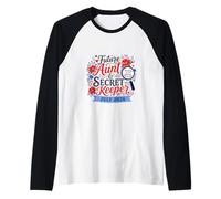 Future Aunt & Keeper of the Secret July Baby Gender Reveal Raglan Baseball Tee