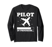 Future Aviator Pilot On The Journey Funny Flight Loading Long Sleeve T-Shirt
