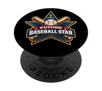 Future Baseball Star Kids Player Lover Child Boy Team PopSockets Adhesive PopGrip