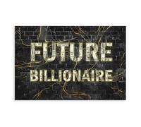 Future Billionaire Motivational Multi Panel Inspirational Success Millionaire Goal - Friends Kids Men Women Canvas Modern Poster Wall Art Decor Prints Paintings Living Room Bedroom Decor 12x18inch(30x