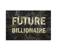 Future Billionaire Motivational Multi Panel Inspirational Success Millionaire Goal - Friends Kids Men Women Canvas Poster Wall Art Decor Print Picture Paintings for Living Room Bedroom Decoration 12x1