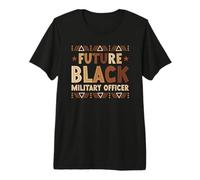 Future Black Military Officer Afro African Melanin Student Premium T-Shirt