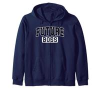 Future Boss Varsity Style Entrepreneur Graduation Black Art Zip Hoodie
