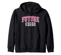 Future Boss Varsity Style Entrepreneur Graduation Pink Art Zip Hoodie