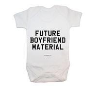 "Future Boyfriend Material" Bodysuit/Baby Grow, Baby Clothing, Rude, Cute, Funny, Baby Boy, Baby Girl, Unisex, Hilarious, Novelty, Christmas, Baby Shower, Birthday Gifts, Presents (12-18 Months)