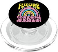 Future Broadcast Journalist Bright Retro Rainbow Occupation PopSockets PopGrip for MagSafe
