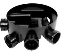 Future Build Supplies Ltd 450mm 5 way 110mm Underground Drainage Base for Inspection Chamber Set - Circular Base for Manhole system (Base)