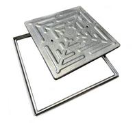 Future Build Supplies Ltd Solid Top Steel Galvanised Manhole Cover & Frame 450mm X 450mm Overall Size 495mm X 495mm X 25mm 10 Tonn