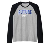 Future CEO Varsity Style Entrepreneur Graduation Blue Art Raglan Baseball Tee