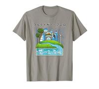 Future City Wind Power Frutiger Aero Y2K Style Ocean T-Shirt