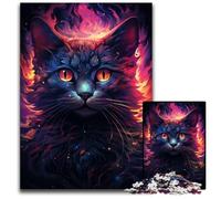Future Colorful Psychedelic Cat 1000 Piece Jigsaw Difficult Puzzles for Adults Adult Game Gift Family Interactive Game Brain Challenge Gift 1000 PCS(75x50cm)