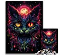 Future Colorful Psychedelic Cat Jigsaw Puzzle 1000 Pieces Wooden Jigsaw for Teenagers, Family Game Night, BrainChallenging Gift Idea 1000 PCS(75x50cm)