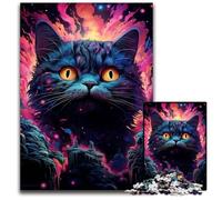 Future Colorful Psychedelic Cat Jigsaw Puzzles for Adults 1000 Puzzles for Adults for Home Decor, Ideal Christmas & New Year Gift for Teenagers 1000 PCS(75x50cm)