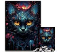 Future Colorful Psychedelic Cat Jigsaws 1000 Pieces for Adults Paper Jigsaw Puzzles for Adults for Parents, Lovers, Friends Age 1000 PCS(38x26cm)