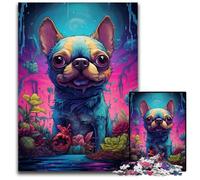 Future Colorful Psychedelic Dog 1000 Pieces Puzzles for Adults Challenging Puzzles Ideal for Lover, Perfect Christmas, New Year, Valentine's Gift 1000 PCS(38x26cm)