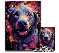 Future Colorful Psychedelic Dog 1000Piece Jigsaw Puzzle Paper Jigsaw Puzzles for Adults for Teenager & Families, Perfect DIY Decor & BrainTeasing Challenge 1000 PCS(38x26cm)