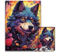 Future Colorful Psychedelic Dog Adult Jigsaw Puzzles 1000 Pieces Challenging Puzzles for Teenagers Family Game Night BrainChallenging Gift Idea 1000 PCS(38x26cm)