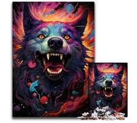 Future Colorful Psychedelic Dog Adult Jigsaw Puzzles 1000 Pieces Difficult Puzzles for Adults Colorful Home Decor & Interactive Family Game, 1000 PCS(38x26cm)