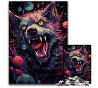 Future Colorful Psychedelic Dog Jigsaw Puzzles for Adults 1000 Piece Puzzles for Adults DIY Home Decor Gift Adult Brain Teaser 1000 PCS(38x26cm)