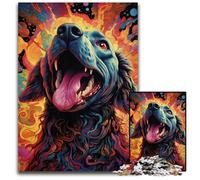 Future Colorful Psychedelic Dog JigsawPuzzle 1000 Pieces for Adults Paper Jigsaw Puzzles Colorful Home Decor & Interactive Family Game, 1000 PCS(38x26cm)