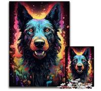 Future Colorful Psychedelic Dog Puzzle 1000 Pieces Jigsaw Jigsaw Puzzles Perfect for Family Fun on Christmas, Thanksgiving, Birthdays & Easter 1000 PCS(38x26cm)