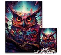 Future Colorful Psychedelic Owl 1000Piece Jigsaw Puzzle Wooden Jigsaw Puzzles for Adults for Teenager & Families, Perfect DIY Decor & BrainTeasing Challenge 1000 PCS(75x50cm)