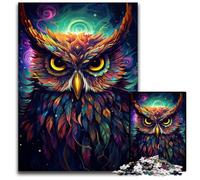 Future Colorful Psychedelic Owl Jigsaw Puzzles for Adults, 1000 Piece Paper Jigsaw Puzzles Creative Family Game & Home Decor, for Teenagers 1000 PCS(38x26cm)