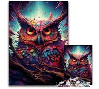 Future Colorful Psychedelic Owl Jigsaw Puzzles for Adults 1000 Piece Puzzles for Adults DIY Home Decor Gift Adult Brain Teaser 1000 PCS(38x26cm)