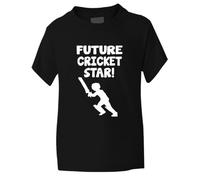 Future Cricket Star Funny Boys/Girls T-Shirt 7-8 Black
