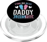 Future Dad Pink Or Blue Daddy Loves You Gender Reveal PopSockets PopGrip for MagSafe