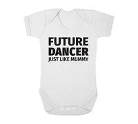 Future Dancer Just Like Mummy Cute Boys and Girls Baby Vest Bodysuit (3-6 Months, White)