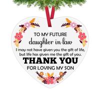 Future Daughter in Law Gift Christmas Ornament Engagement Gifts for Sons Girlfriend Bridal Shower Bride to Be Gift Wedding Gifts for Bride from Mother in Law Hanging Ornament Christmas Tree Decoration