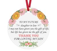 Future Daughter in Law Gifts Wedding Birthday Mothers Day Anniversary Christmas Ornament Gift for Daughter in Law Sons Girlfriend Bridal Shower Gifts for Bride from Mother in Law