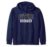 Future Doctor Varsity Style Medical Student Grad Black Art Zip Hoodie