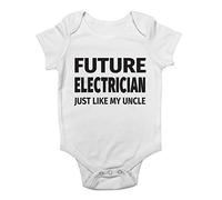 Future Electrician Just Like My Uncle Cute Boys and Girls Baby Vest Bodysuit White