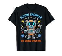 Future Engineer 5th Grade Inventor Robot Bear Stem Kids T-Shirt