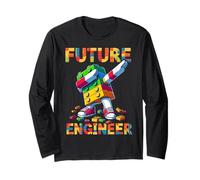 Future Engineer Funny Blocks Bricks Toy Lover Master Builder Long Sleeve T-Shirt