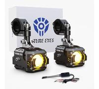 Future Eyes - Motorcycle LED Fog Lights, 360° Adjustable Auxiliary Lights, Waterproof Off-Road Driving Light for Night Riding, Amber White High Beam Light, Compatible
