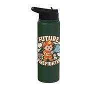 Future Firefighter Adorable Fire Truck Theme Stainless Steel Insulated Water Bottle